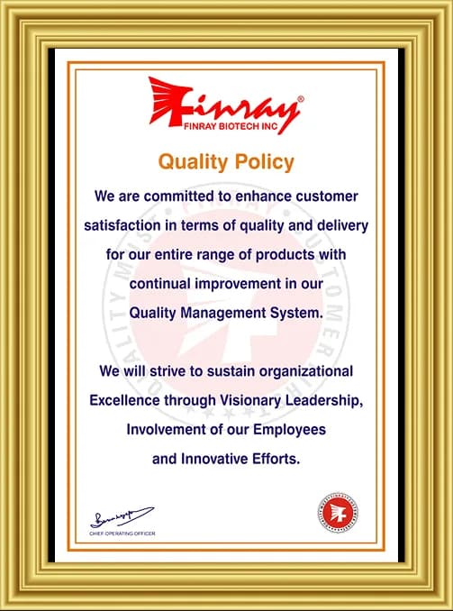Quality Policy Certificate
